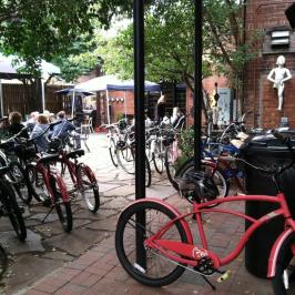 Bikes in Charlotte waiting for people to ride