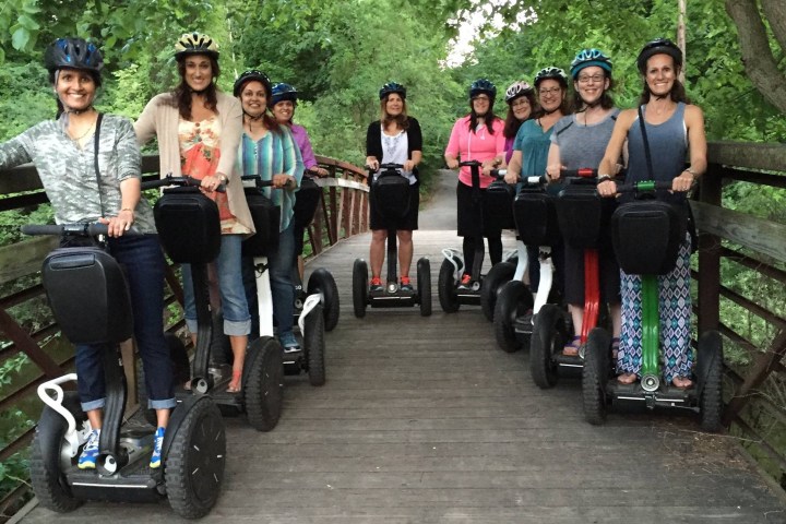group of segway riders in a line